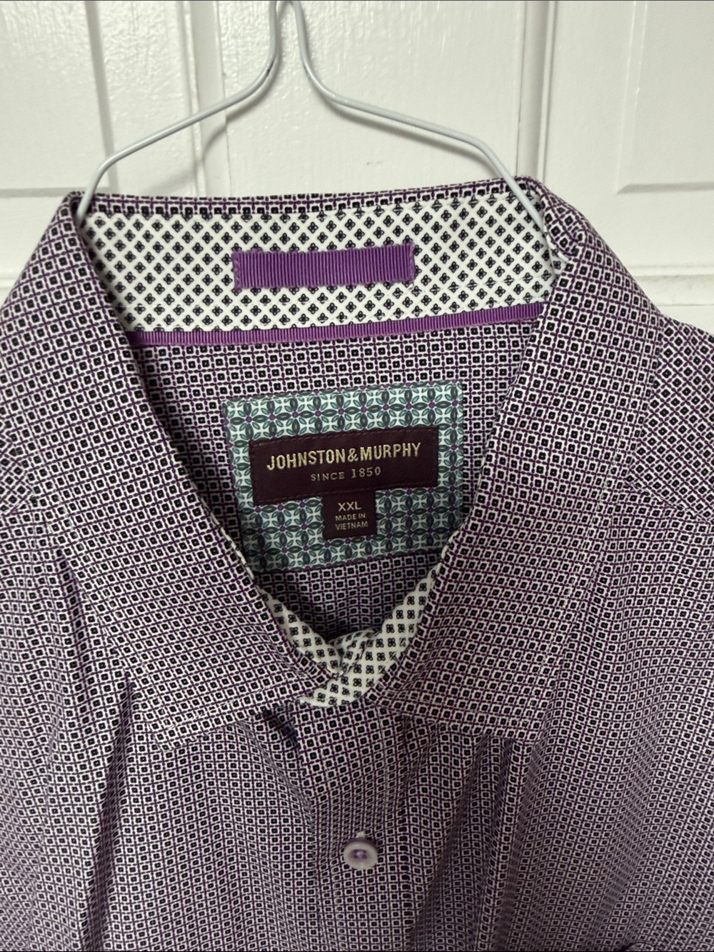 Johnston & Murphy Purple Micro-Pattern Dress Shirt